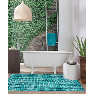 Tappeto bagno CRAZY TIFFANY in microfibra misto cotone, morbido antiscivolo lavabile in lavatrice, tappetino lavabo sanitari bagno