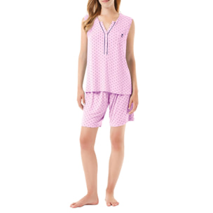 Pijama corto rosa