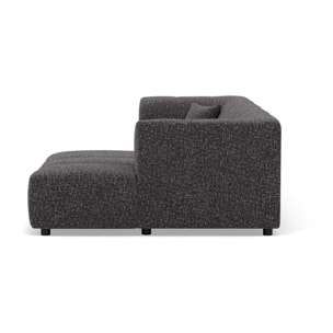 Curtis - canapé d'angle droit 4 places avec accoudoir en tissu texturé - Gris foncé