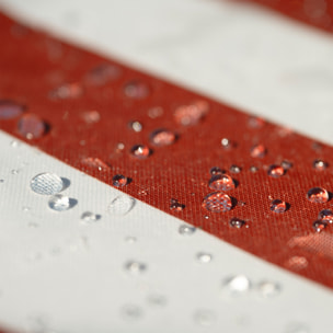 Toile outdoor enduite à rayures ARCACHON - Terracotta