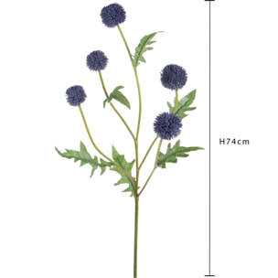 Echinops per 5 74 Cm - Pezzi 4 - 30X74X35cm - Colore: Blu - Bianchi Dino - Fiori Artificiali