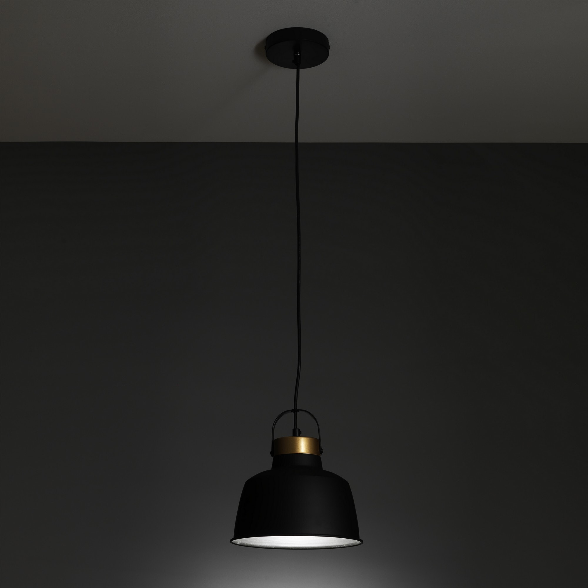 Suspension Tomasucci INDUSTRIAL B, en acier, noir