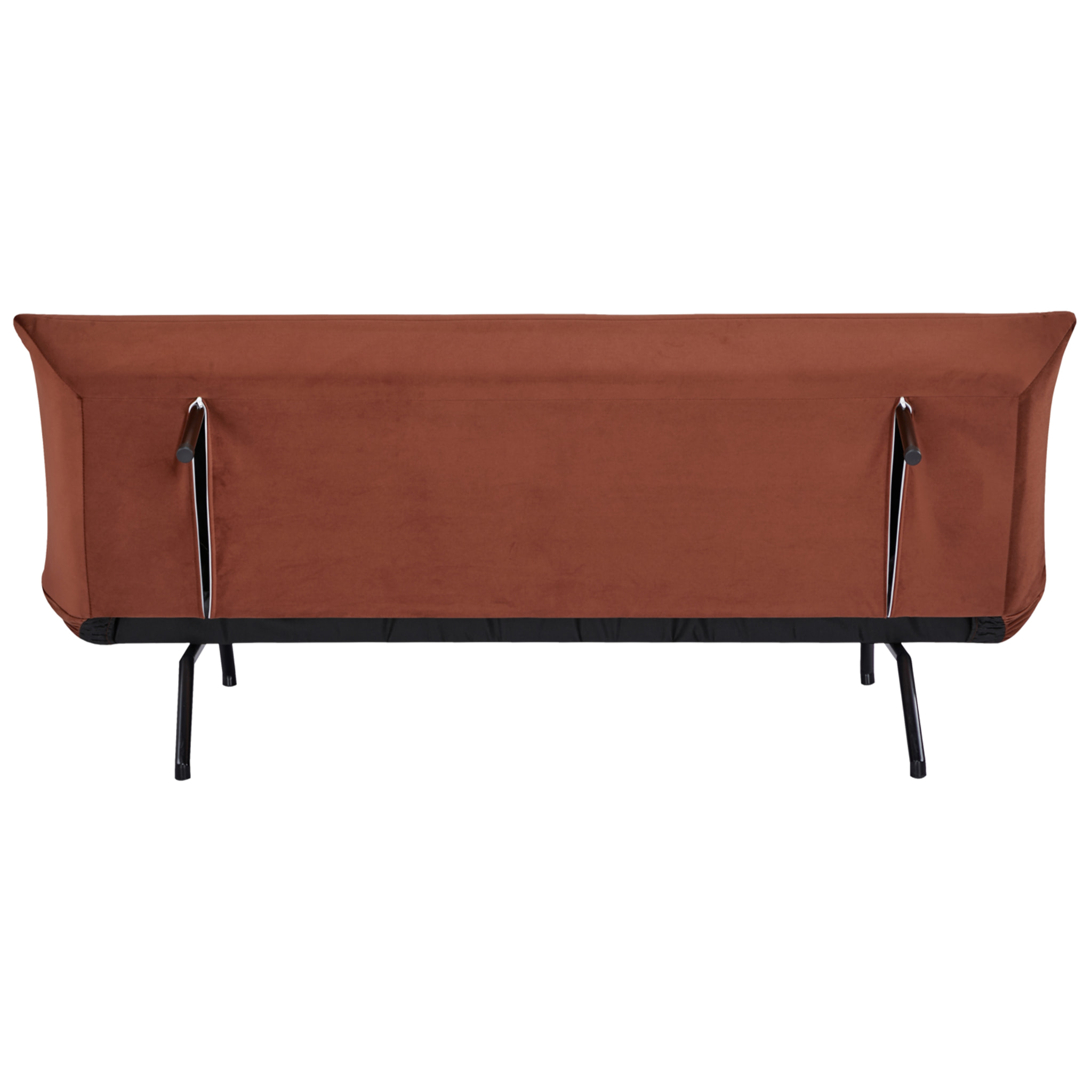 Canapé convertible 3 places en velours terracotta ANATOLE