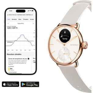 Montre santé WITHINGS ScanWatch 2 Rose Gold 38mm + bracelet milanese Rose Gold