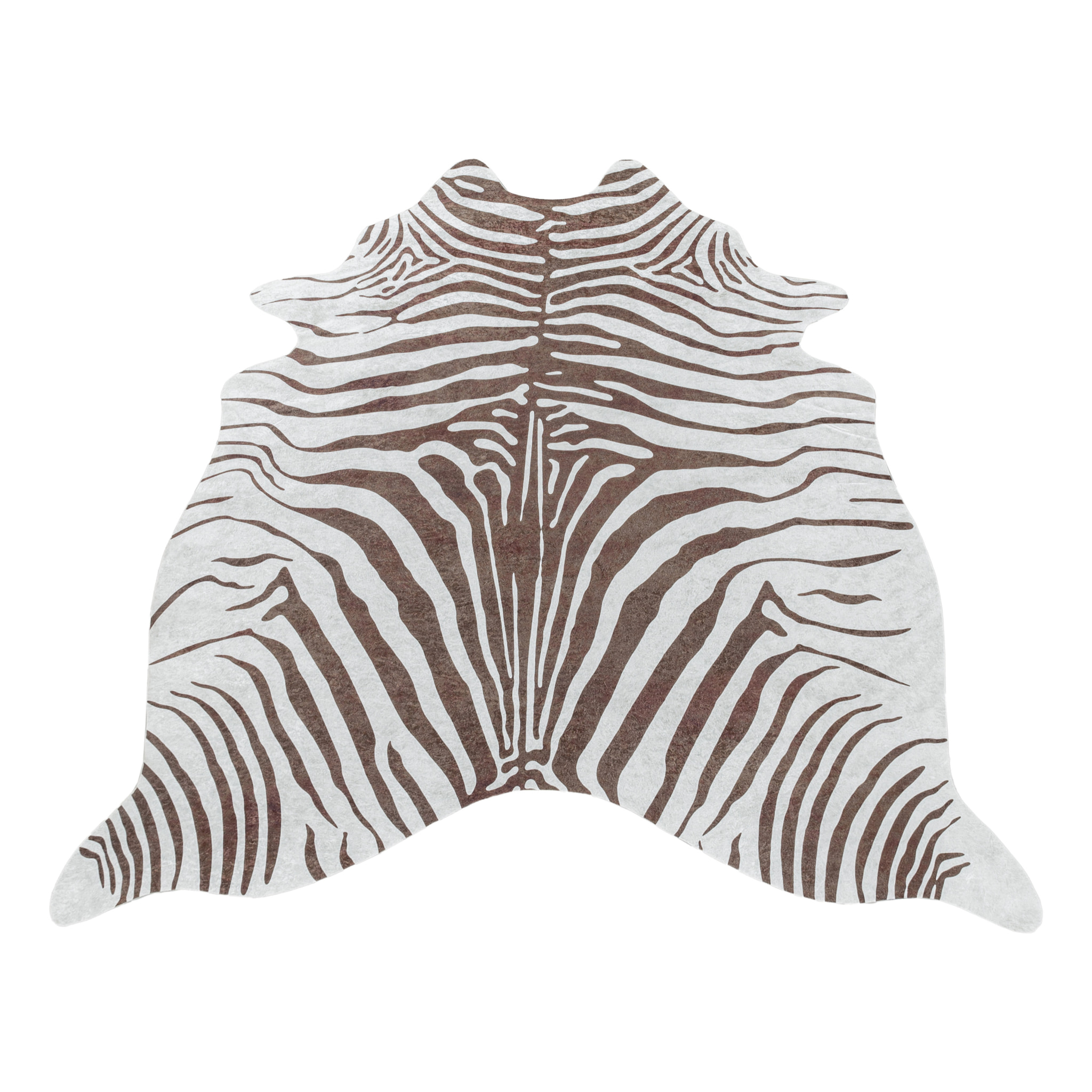 ETOSHA - Tapis imitation peau zèbre marron