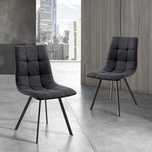 Tomasucci Lot de 4 Chaises rembourrée NEW TANIA ANTHRACITE Gris