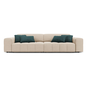 Canapé "Luc" 4 places en velours beige clair