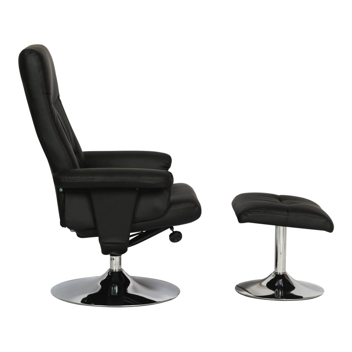 Fauteuil relax + repose-pieds "Louis" - 1 place - Noir