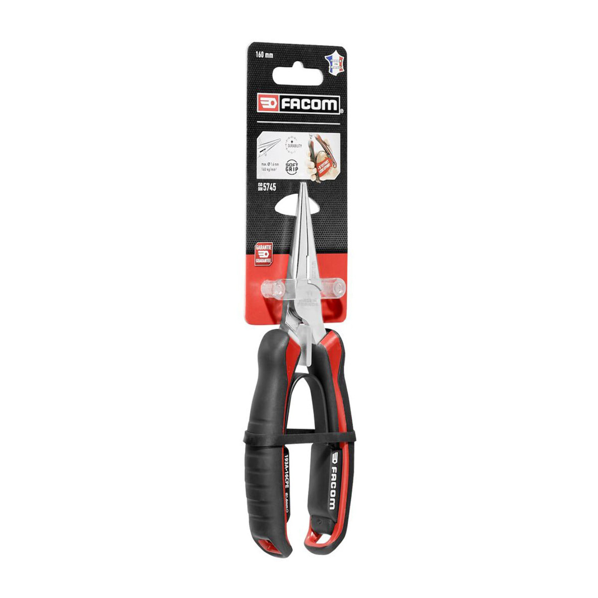 Pince à Becs Demi-Ronds Droits 160 mm