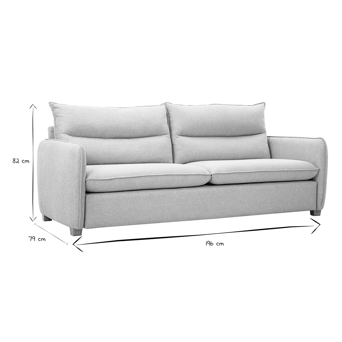 Canapé 3 places en tissu effet velours texturé beige RENZO