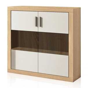 Bodeguero 2 puertas en cambria y blanco 110 cm Nuka Cambria - Blanco