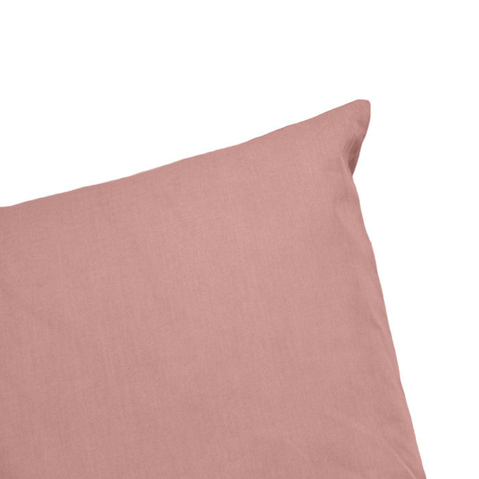 Parure de lit percale de coton 2 places rose Skala 260x240cm