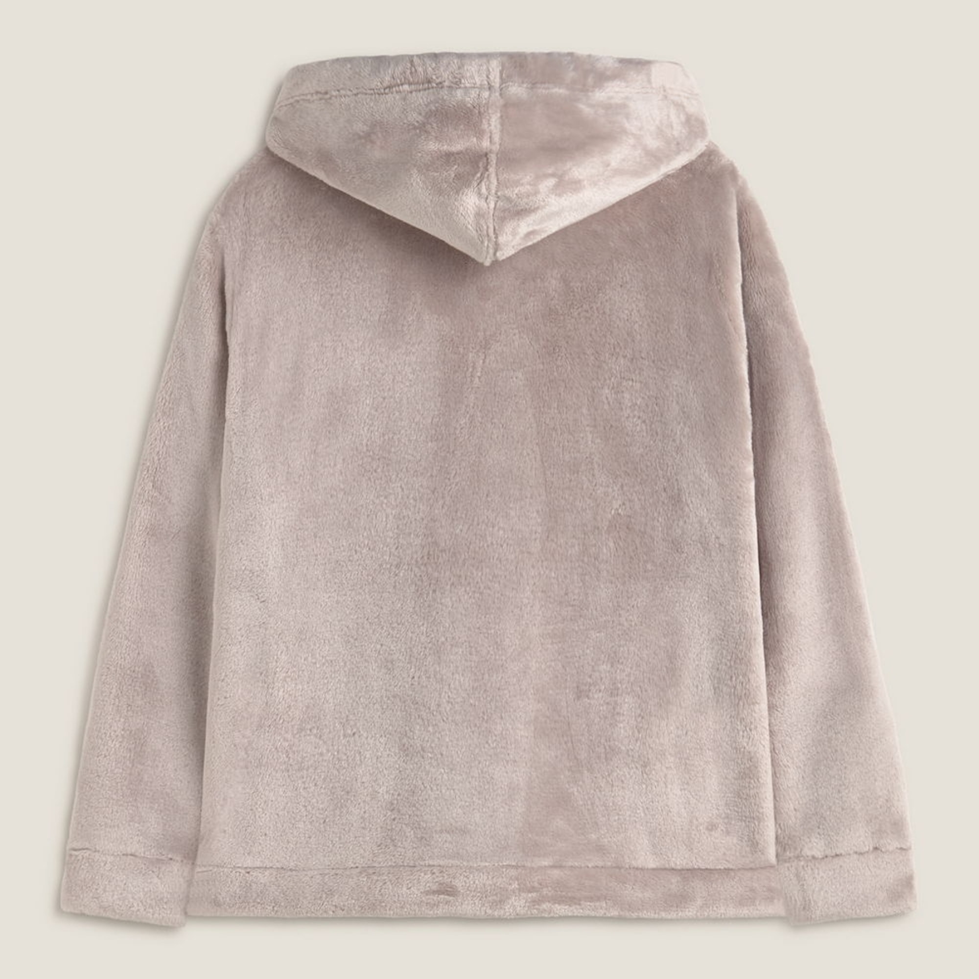Chaqueta efecto pelo capucha Este color gris piedra Poliéster