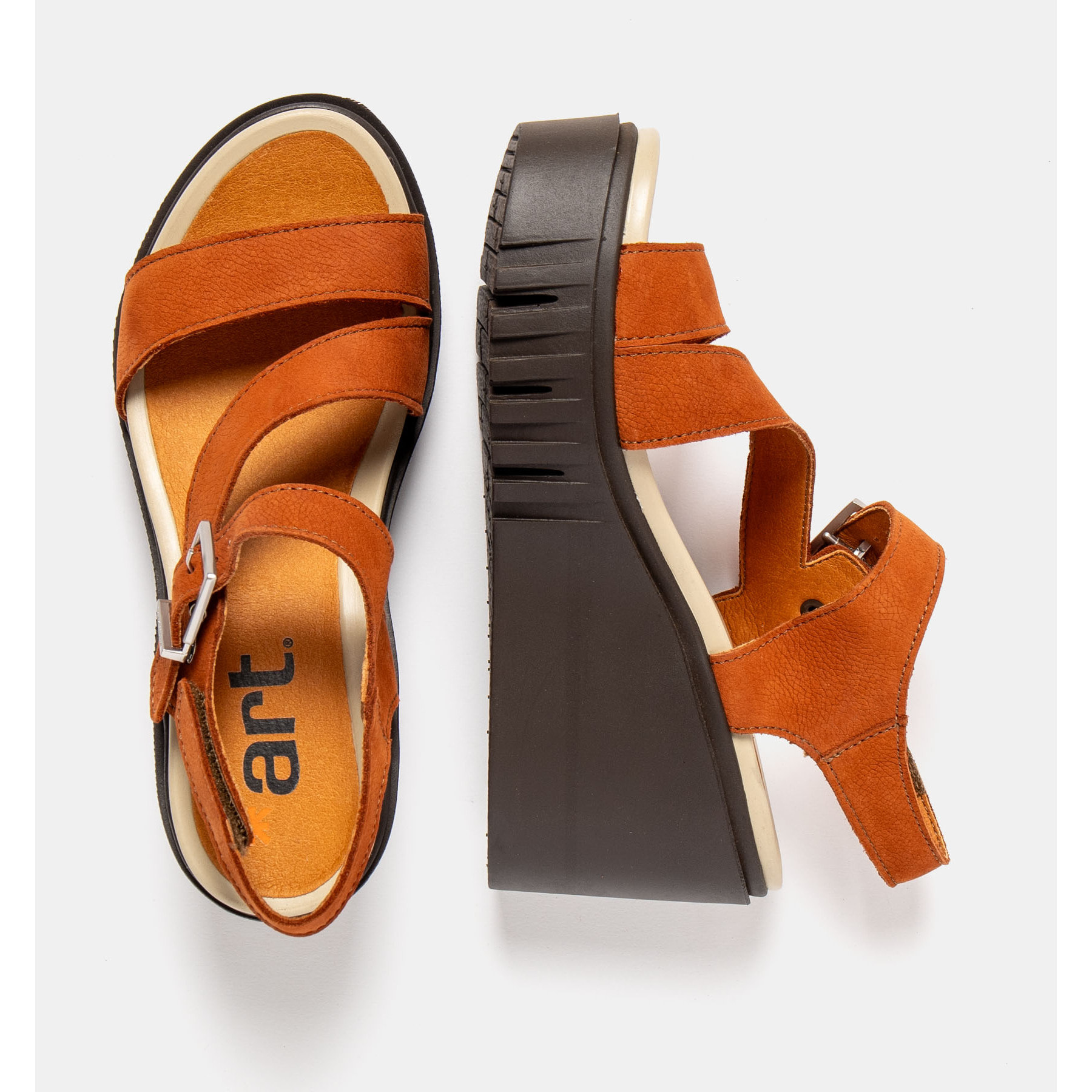 Sandalia de cuña 2080 NOBUCK D.ORANGE-BROWN/ CATANIA color D.orange-brown