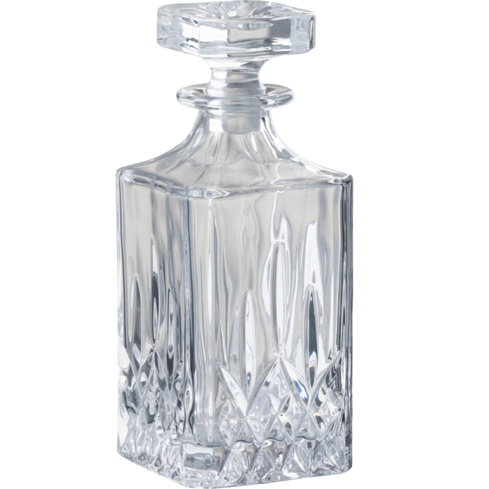 J-Line carafe à décanter Taillées + bouchon - verre - transparent