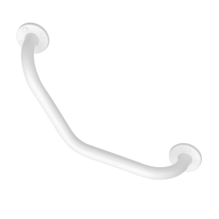 Barre de maintien coudée PMR PELLET Essentiel acier époxy blanc