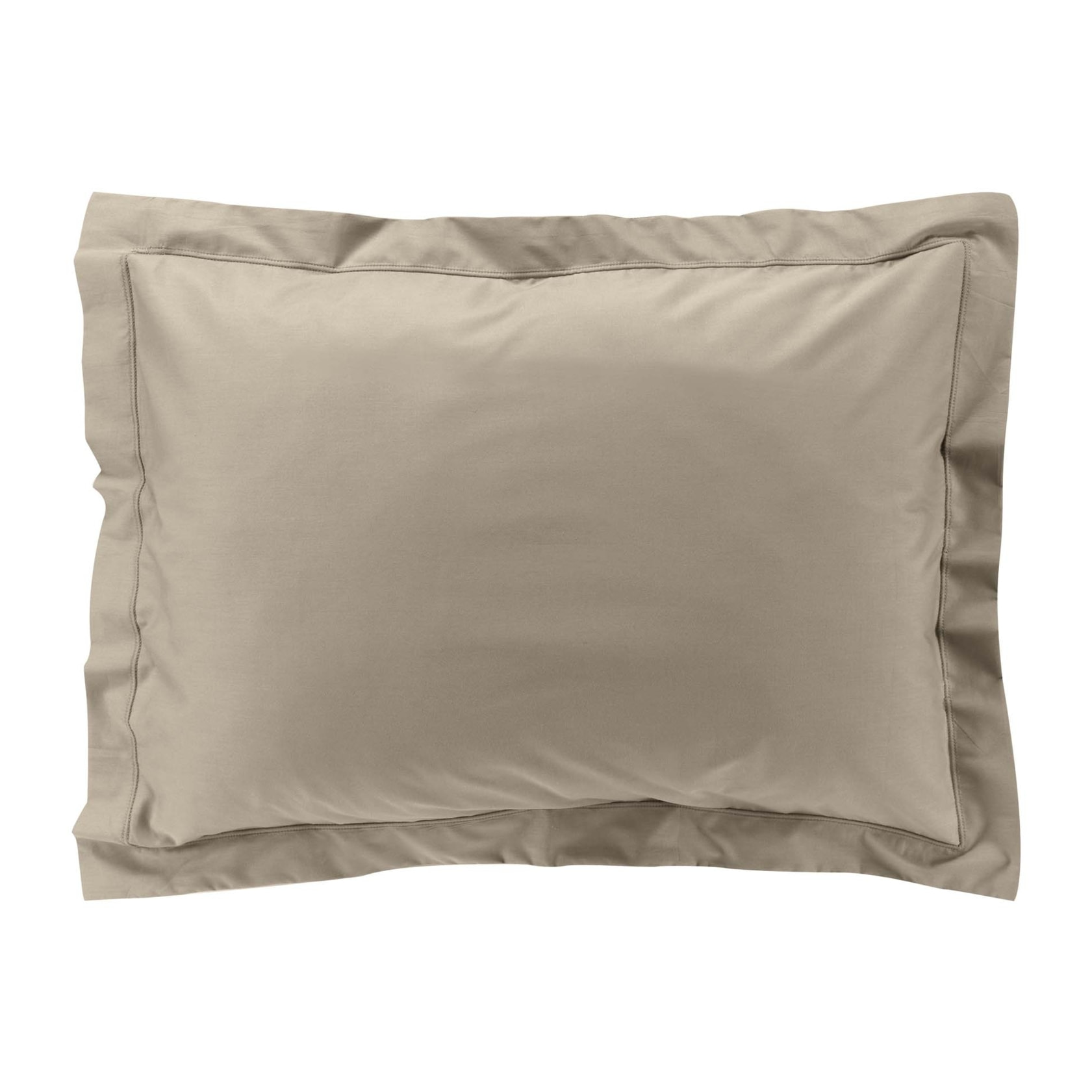 Taie d'oreiller volant plat 100% percale de coton ORIGINE - Sable