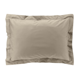 Taie d'oreiller volant plat 100% percale de coton ORIGINE - Sable
