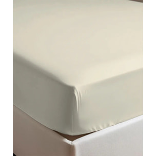 Completo Lenzuola PERCALLE BEIGE tinta unita per letto matrimoniale 100% Percalle di Cotone e Made in Italy