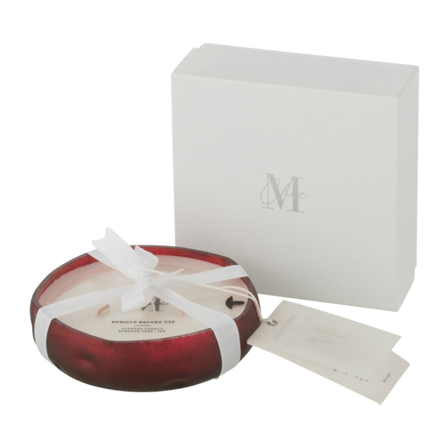 J-Line bougie parfumée M-Chic - Oud & Amber - verre - rouge - small - 15H