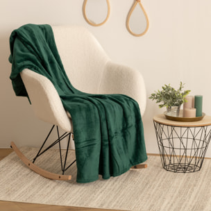 Plaid flanelle vert 125x150cm