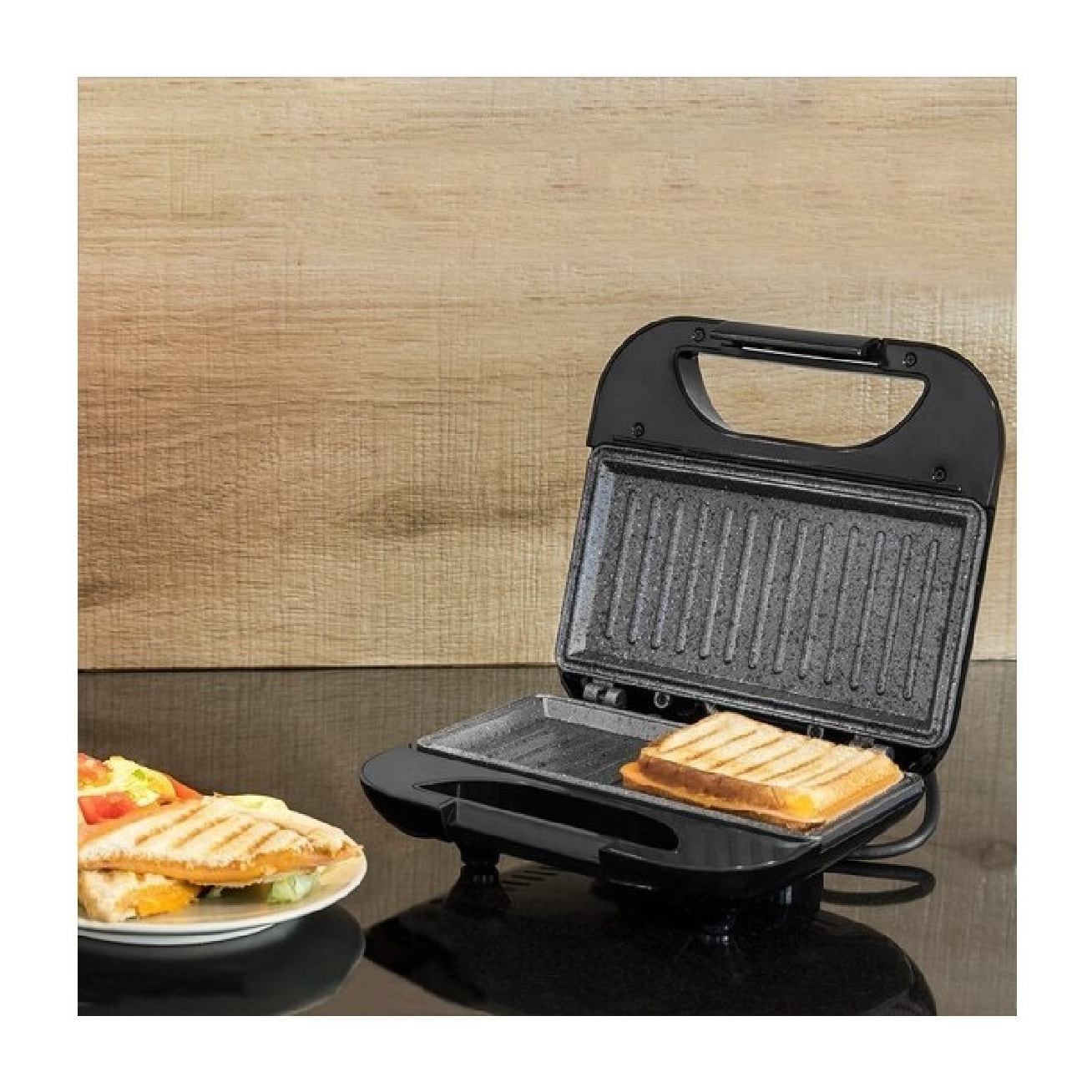 Cecotec Rock'n Toast Sandwich Squared, Grill avec revêtement anti-adhérent, Capa