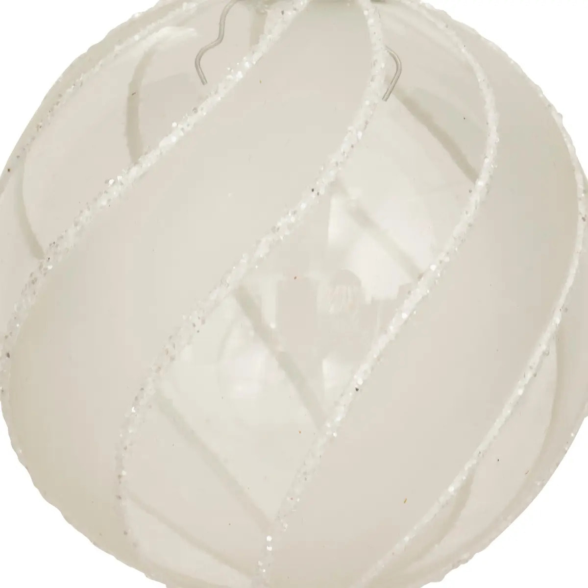 Boule verre torsade D.8cm blanc