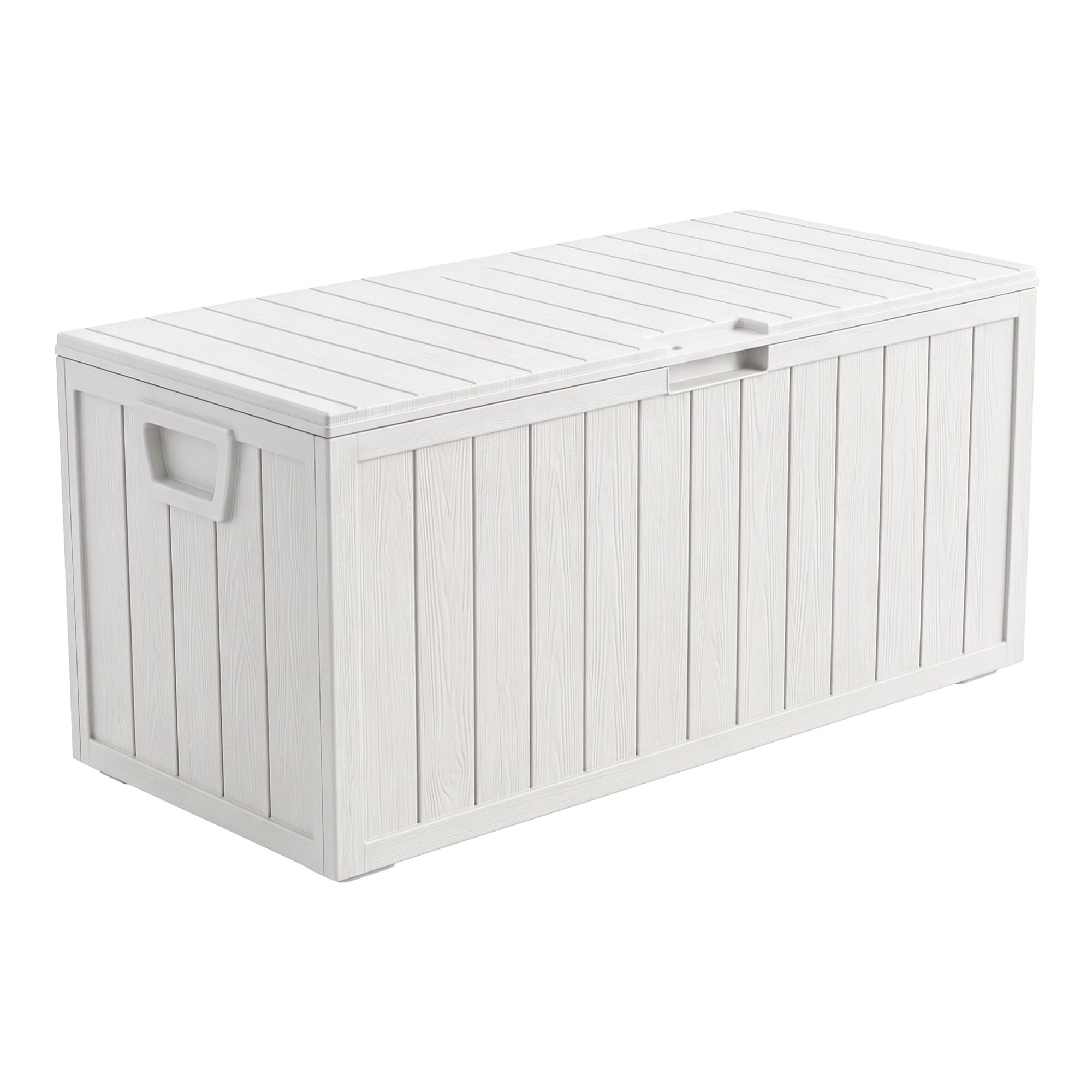 Neo 75 - Baule Portaoggetti da Giardino 110x46x53 cm 285 lt Contenitore Lucchettabile in Resina Bianco