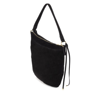 Acquacanina Bolso de hombro Mujer.Piel auténtica Gamuza