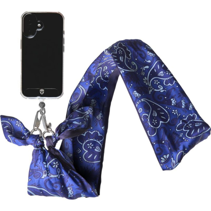 Cordon téléphone FORCE CASE foulard Bandana bleu