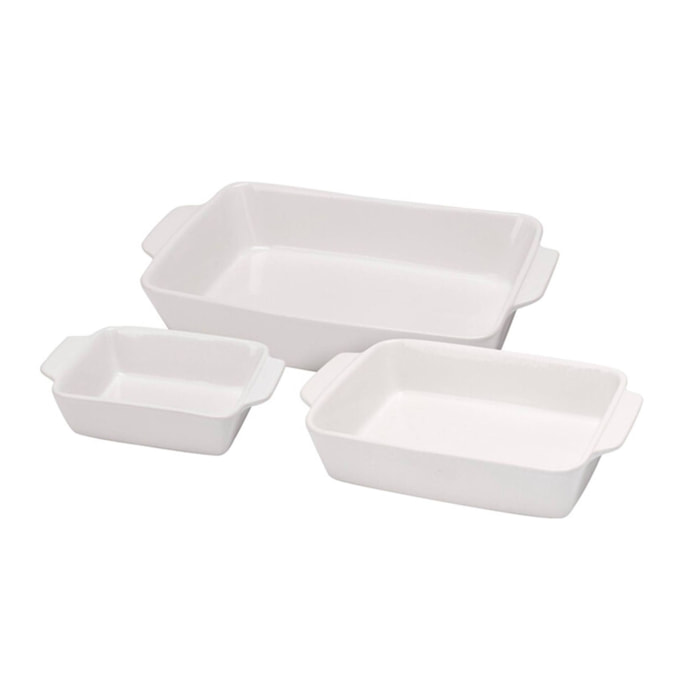 Well home plato de horno de gres en juego de 3 piezas y diferentes tamaños, 36x22,5x8cm