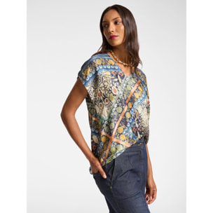 Elena Mirò - Blusa dalla stampa etnica - Blu