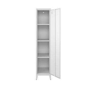 Armoire chambre en acier blanche. 4 espaces de rangement. casier. L 180 x l 38 x H 38cm