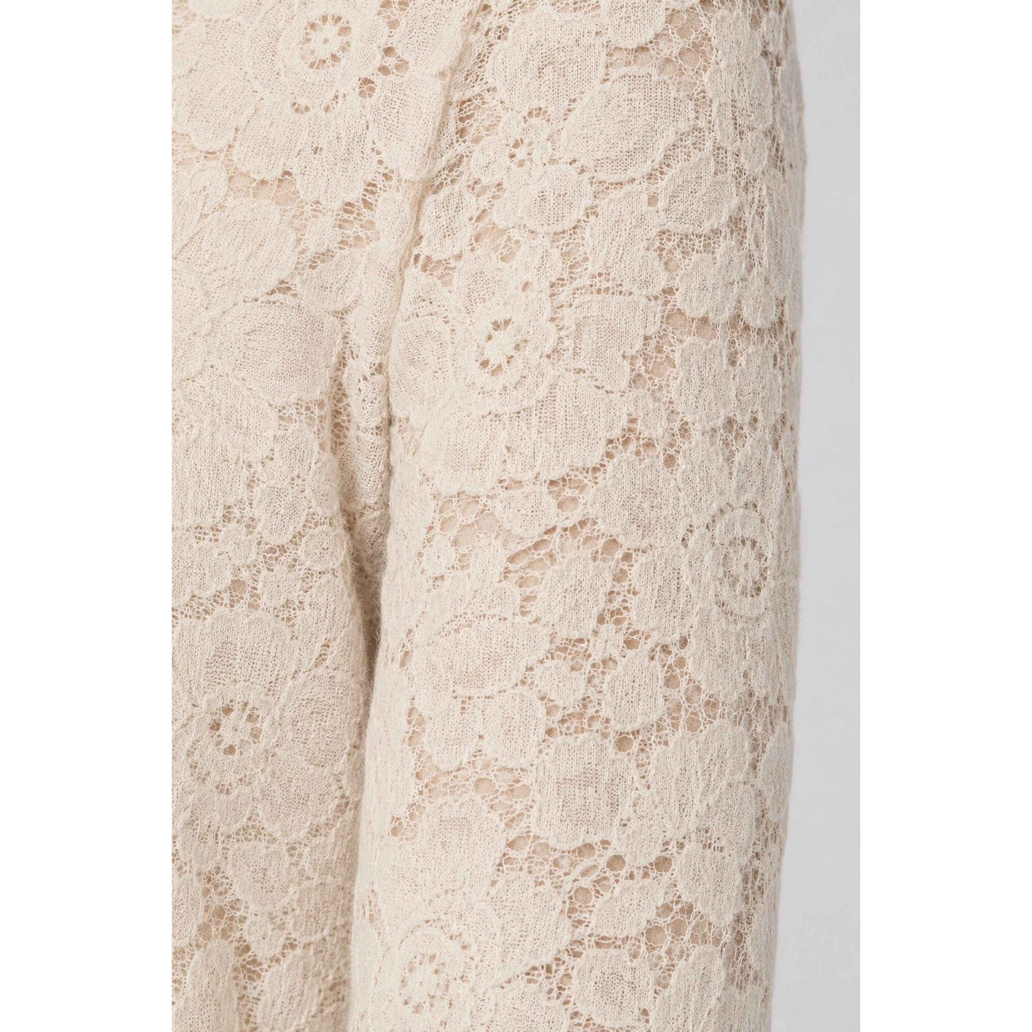 Kocca - Blusa in pizzo floreale con maniche lunghe e collo alto Donna