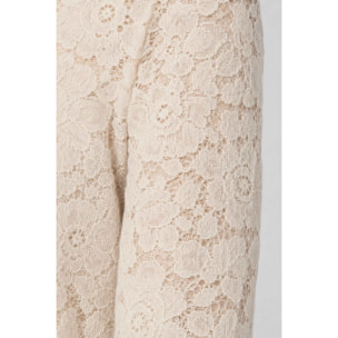 Kocca - Blusa in pizzo floreale con maniche lunghe e collo alto Donna