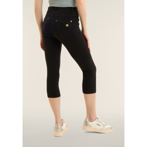 Pantaloni capri effetto denim con 5 tasche