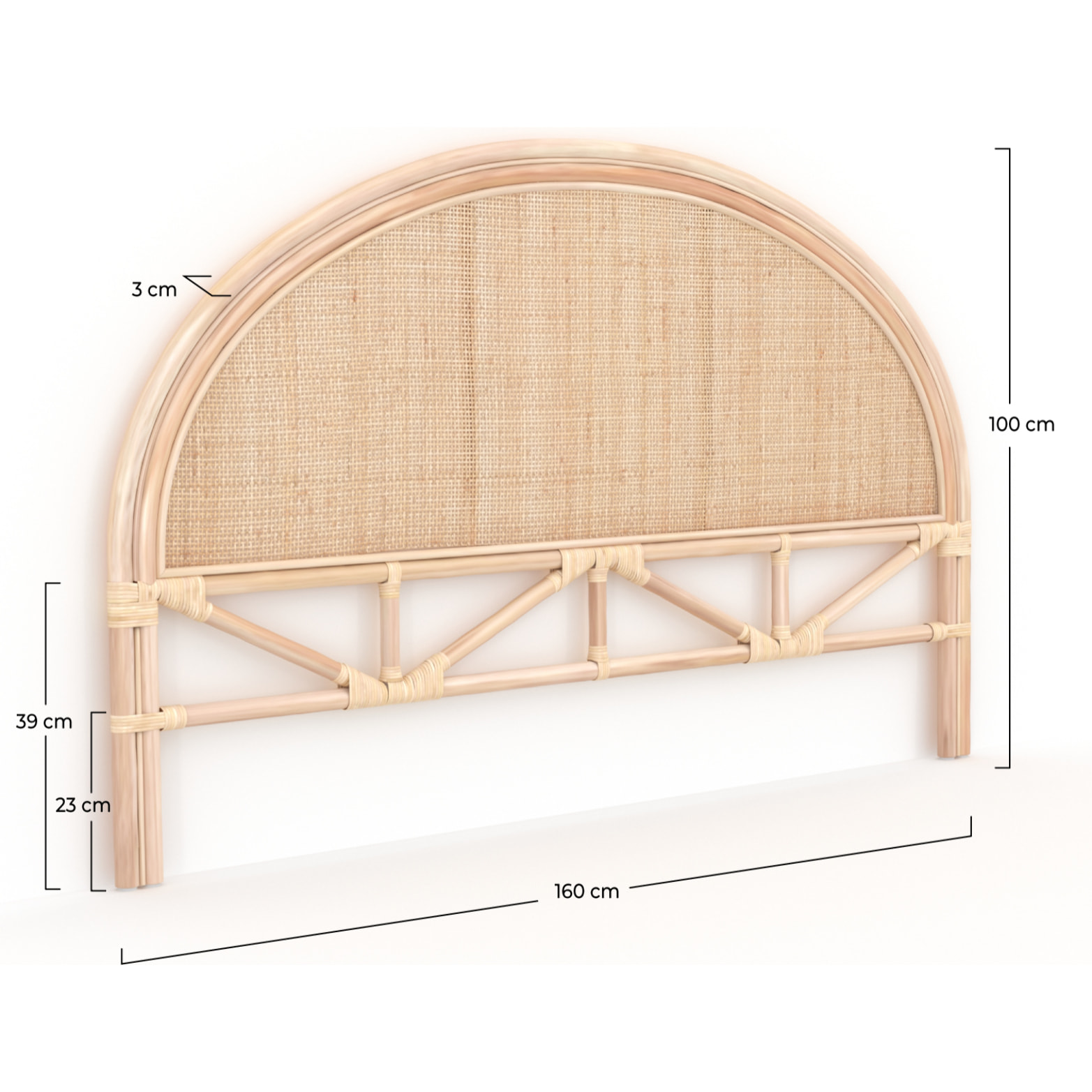 Tête de lit en rotin naturel 160 cm - Madya