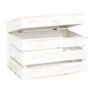 Baúl de madera maciza decapado de 49x30x33cm Alto: 29.5 Largo: 49 Ancho: 33