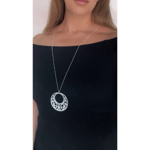 Collar largo Oráculo Diamond en plata 10µ