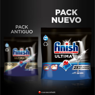 Finish Powerball Ultimate All in 1 pastillas lavavajillas | 44 cápsulas lavavajillas | Eficaz contra manchas resecas