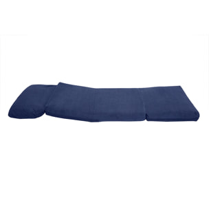 Chauffeuse 1 place convertible en tissu velours côtelé bleu foncé SPENCER