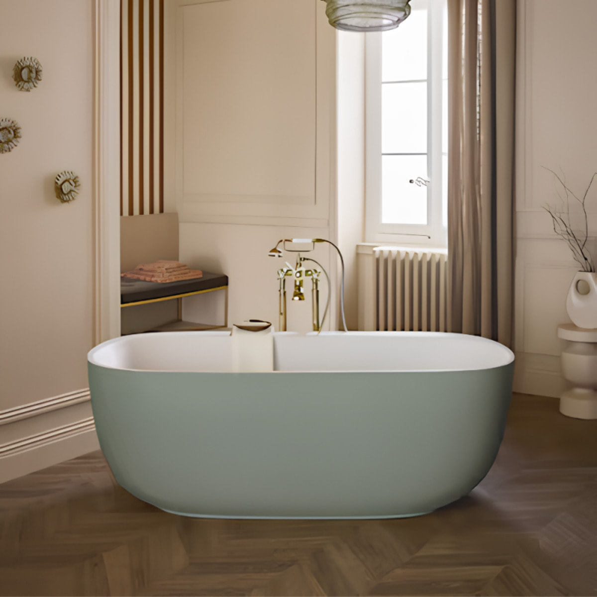 Baignoire îlot 170 x 80 cm Bastille Laque satinée Amande