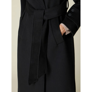 Oltre - Cappotto doppiopetto misto lana - Nero