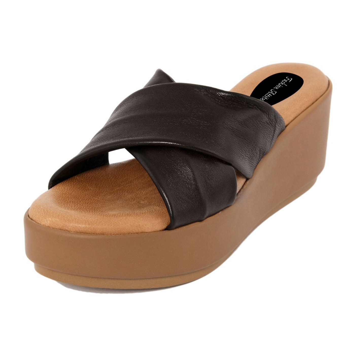 SANDALO IN PELLE MADE IN ITALY FASHION ATTITUDE COLORE COLORE Marrone