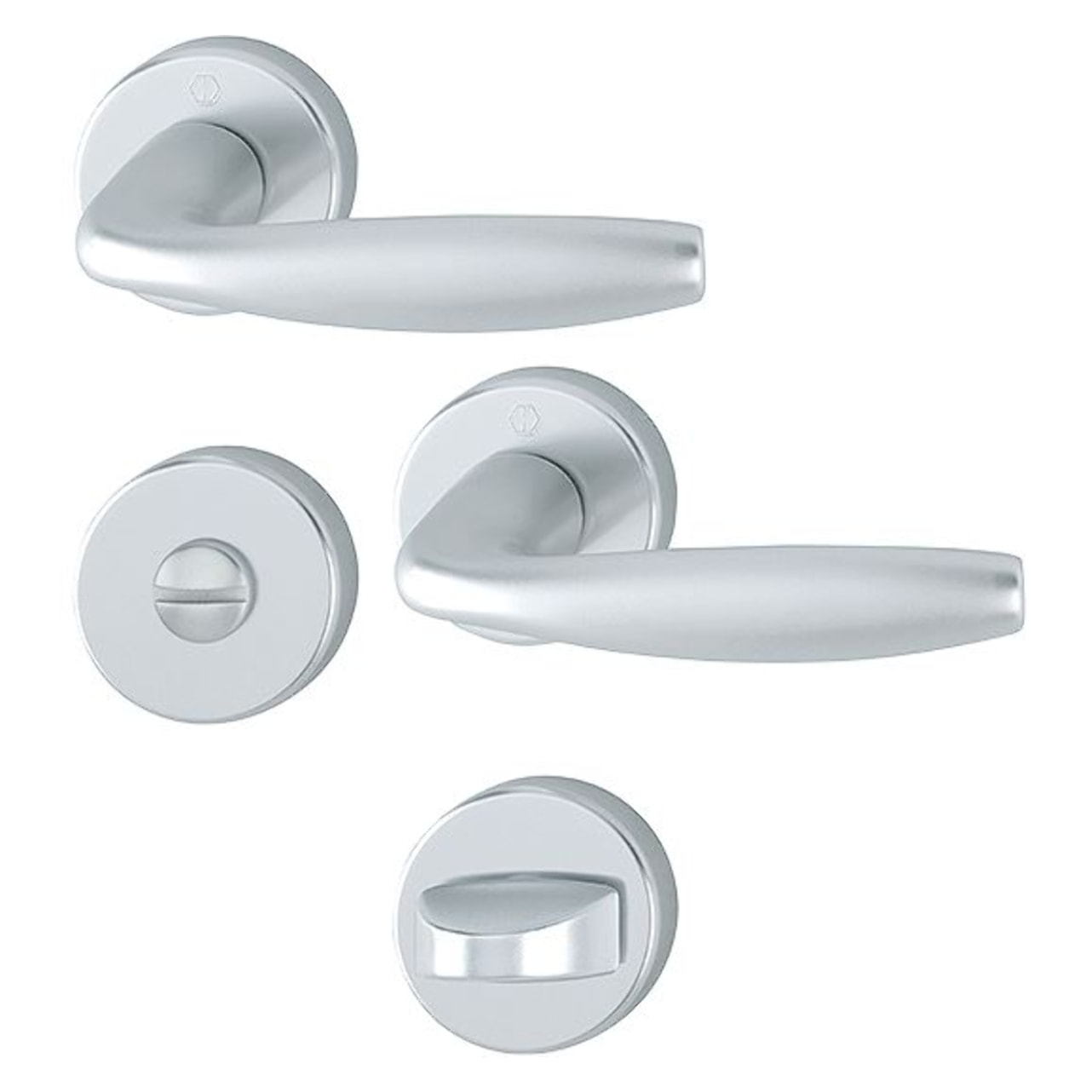 Paire de béquilles sur rosace New-York HOPPE 1810/42K/42KS Argent Alu - Bec de cane condamnation - 3736195