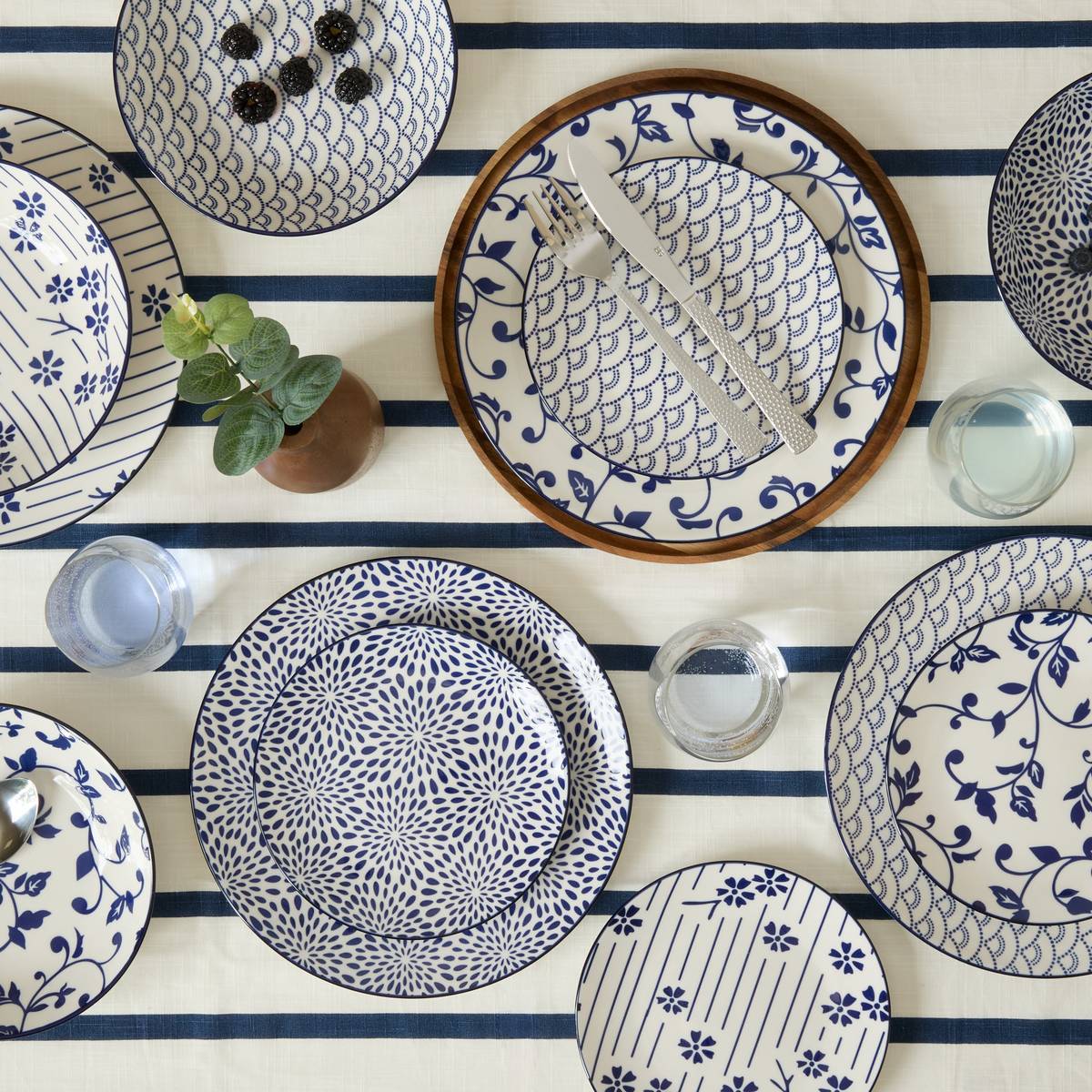 Service de table 12 pièces Mizu bleu