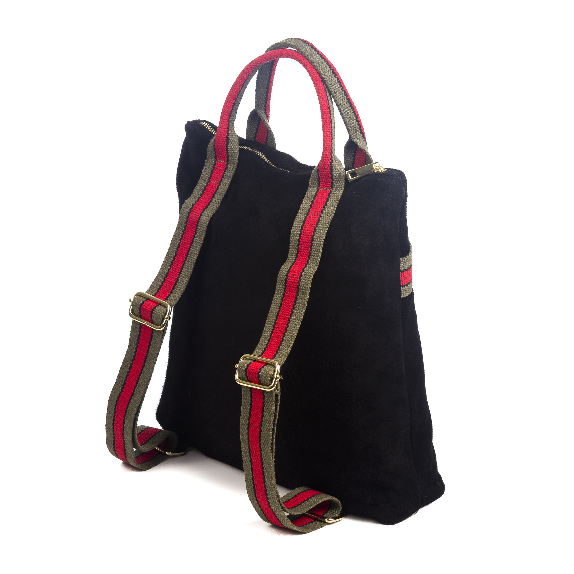 Venusta Bolso mochila Mujer.Piel auténtica Gamuza  Lona Premium Estampado