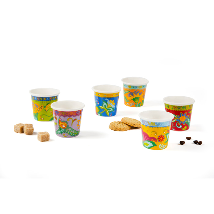 Set 6 Bicchierini Caffè Excelsa – Gipsy Soul, Porcellana Multicolore