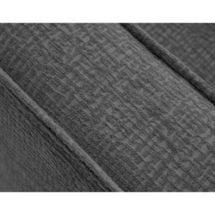 Jake - canapé panoramique d'angle droit 7 places convertible avec coffre en tissu velours relief - Gris Anthracite