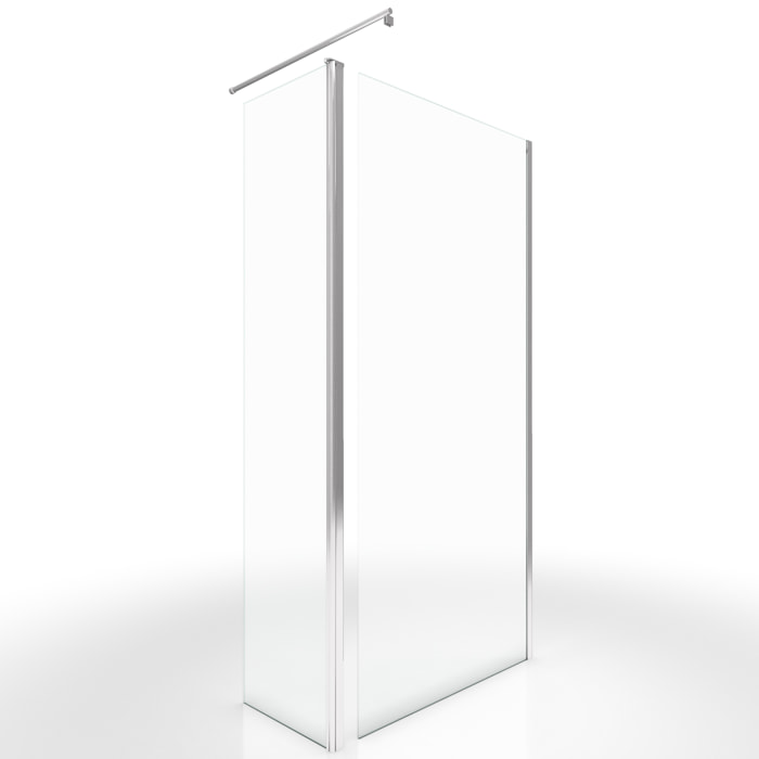 Paroi de douche a l'italienne - 90x200cm + Barre de fixation recoupable+ Volet pivotant